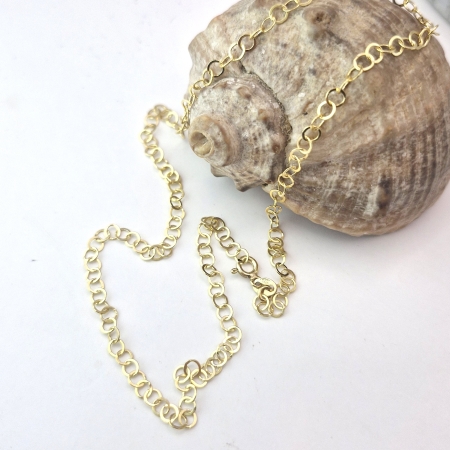 ŁAŃCUSZEK SREBRNY KÓŁECZKA 42 CM DIAMENTOWANY SREBRO 925 ZŁOCONE